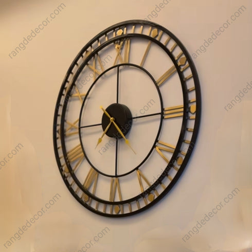 Golden Analog Round Clock