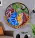 Beautiful Radha Krishna in circular Frame Metal Wall Art with led