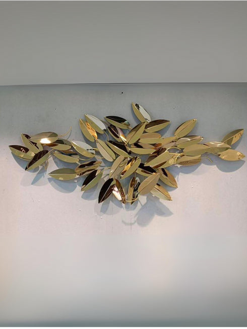 Elegant leaf mosaic Metal Wall Art