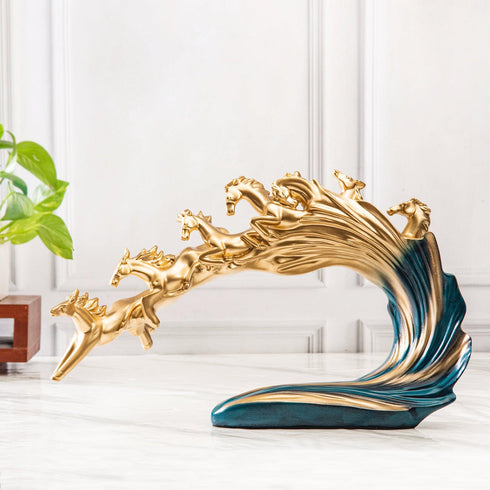 Golden Gallop Decor Piece (7 horses)