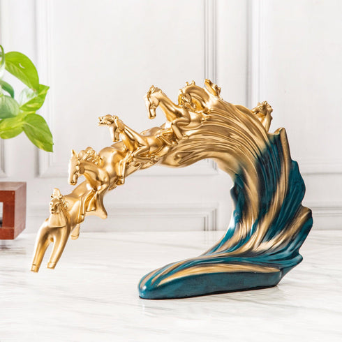 Golden Gallop Decor Piece (7 horses)