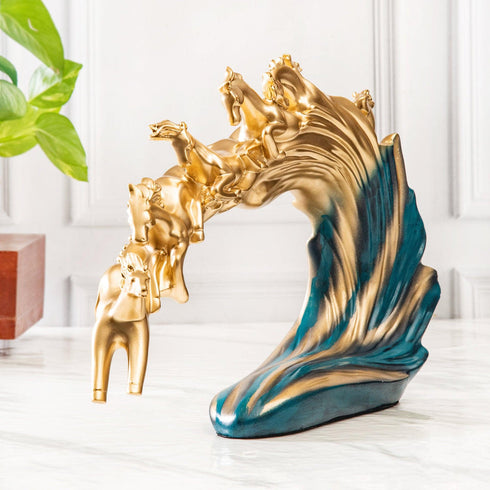 Golden Gallop Decor Piece (7 horses)