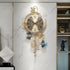 Artistic Gingko Metal Wall Clock with LED