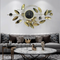Golden leaf with semi circle wall clock with black dial