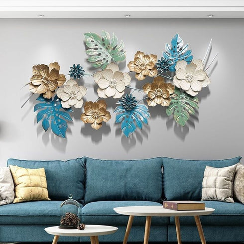 Pastel Floral Metal Wall Art