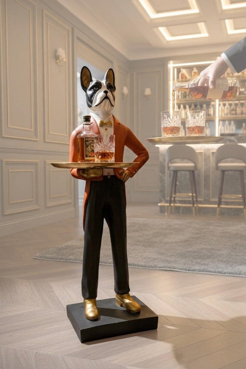 Dapper Dog Butler Sculpture