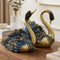 Golden Elegance Swan Pair Decorative Artifact- set of 2