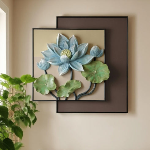 3D lotus Flower Handmade Premium Wall Painting