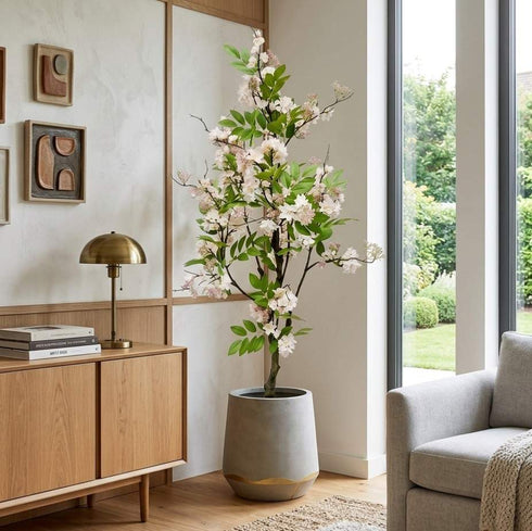 White Cherry Blossom Artificial Plant (Dogwood tree)- 51 inch (Natural feel)
