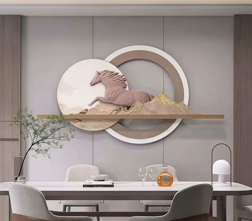Majestic Horizon 3D Horse Wall Decor with LED