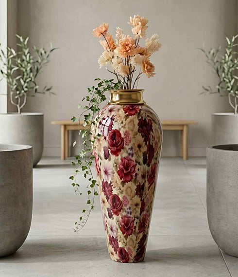 Gulmohar Elegance Metal Vase