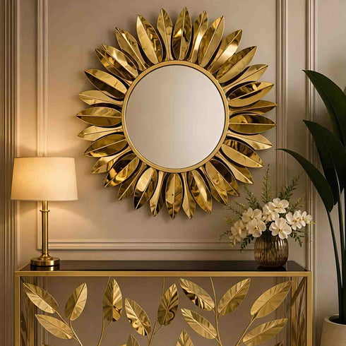 Golden Sunflower Wall Mirror