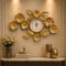 Golden Bloom Metal Wall Clock With White Dial