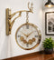 Golden Dual Dial Station Clock with Moving Gear