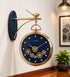 Dual Dial Station Clock with Moving Gear