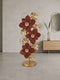 Red Floral Metal Floor Decor