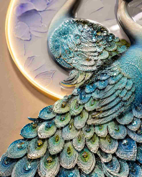 Beautiful Peacock Crystal wall art with LED