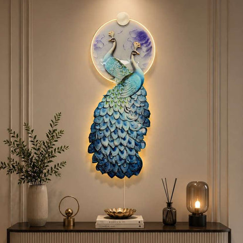 Beautiful Peacock Crystal wall art with LED