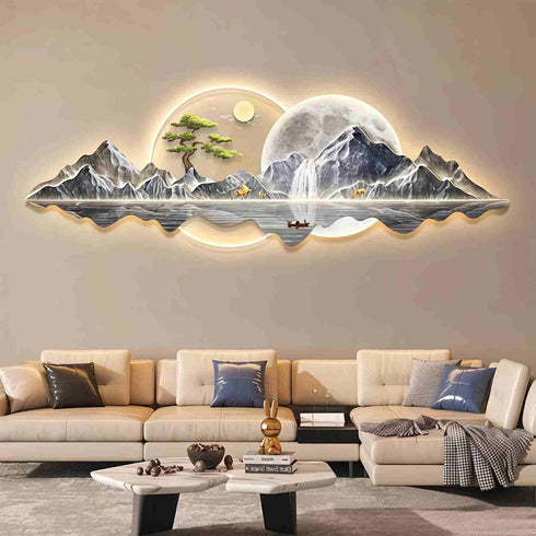 Landscape crystal wall art with LED- Style 2