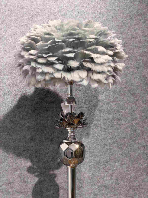 Grey Feather Floor Lamp