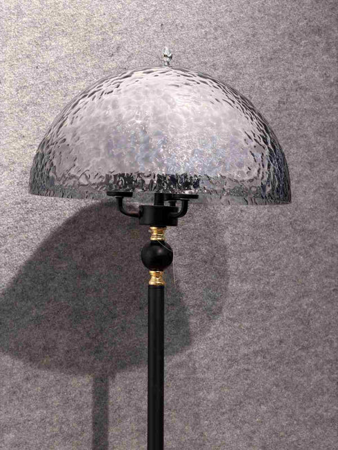 Opal Glow Floor Lamp- Black