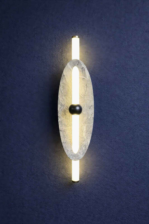 Celeste Marble Glow Wall Lamp- Black