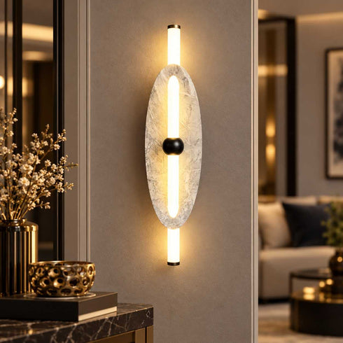 Celeste Marble Glow Wall Lamp- Black