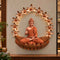 Flower wall art with buddha with led - Rose Gold