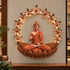 Flower wall art with buddha with led - Rose Gold