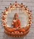 Flower wall art with buddha with led - Rose Gold