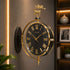 Black and golden Dual Dial Station Clock