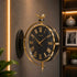Black and golden Dual Dial Station Clock