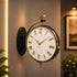 Black and golden Dual Dial Station Clock in numeric numerals