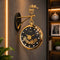 Dual Dial Station Clock with Moving Gear- with Deer