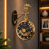 Dual Dial Station Clock with Moving Gear- with Deer