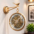 Royal Bird Dual Dial Station Clock - Moving Gear