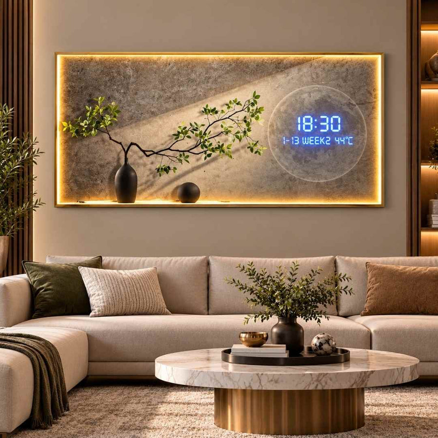 Botanical Elegance LED Digital Wall Clock