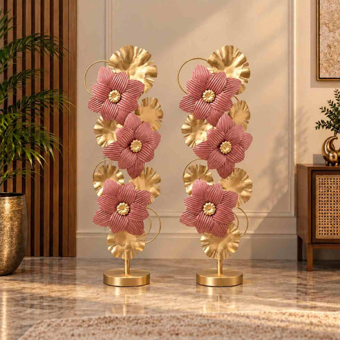 Flower Metal Floor Decor- set of 2