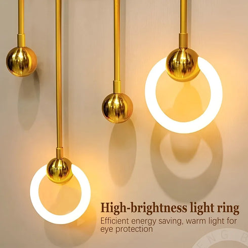 Vertical nature inspired crystal wall art with LED- Style 4