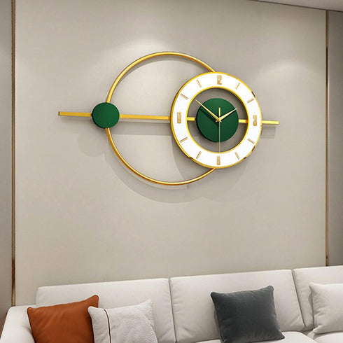 Green and white designer wall clock imported