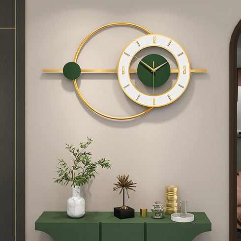 Green and white designer wall clock imported