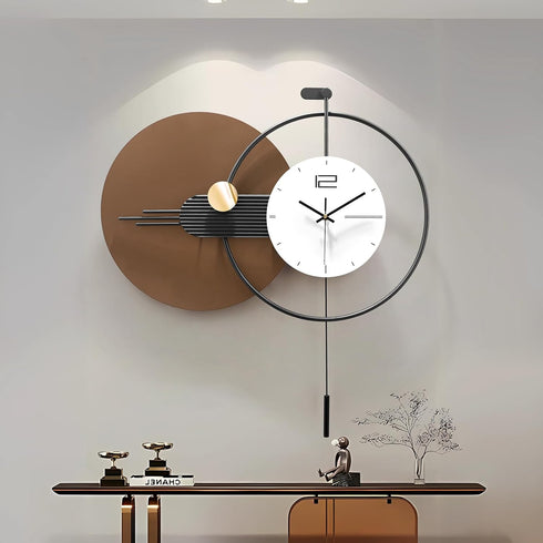 Brown and Black Pendulum Imported wall clock