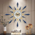 Blue with golden sunburst Wall Clock