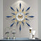 Blue with golden sunburst Wall Clock