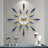 Blue with golden sunburst Wall Clock