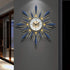 Blue with golden sunburst Wall Clock