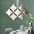 7 Diamond shaped Mirrors Metal Wall Art- Gold