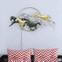 7 running horse in ring wall art with led