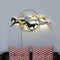7 running horse in ring wall art with led
