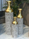Gold Accent Metal Pot - set of 3 (style 2)